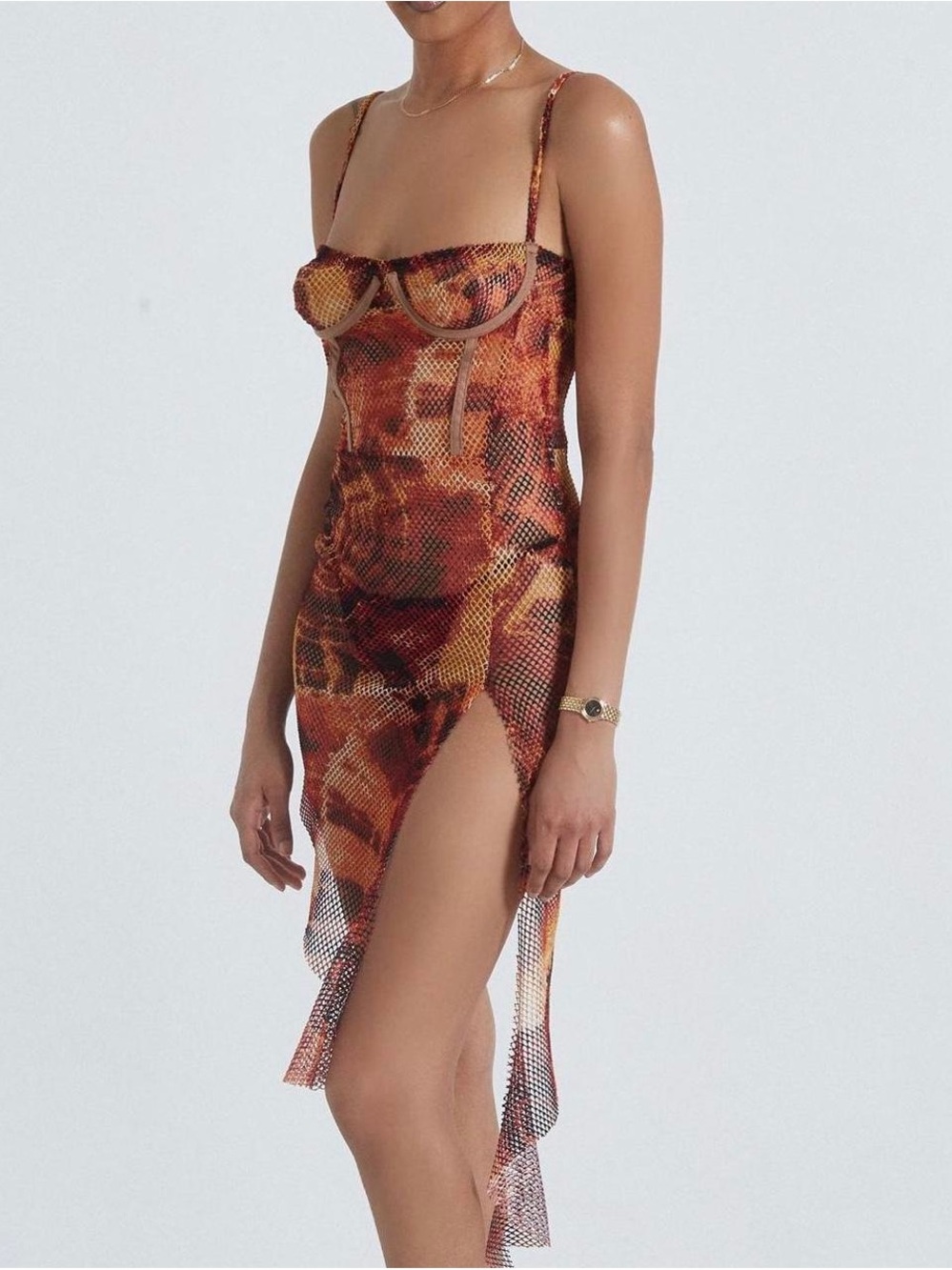 matte brand mesh dress